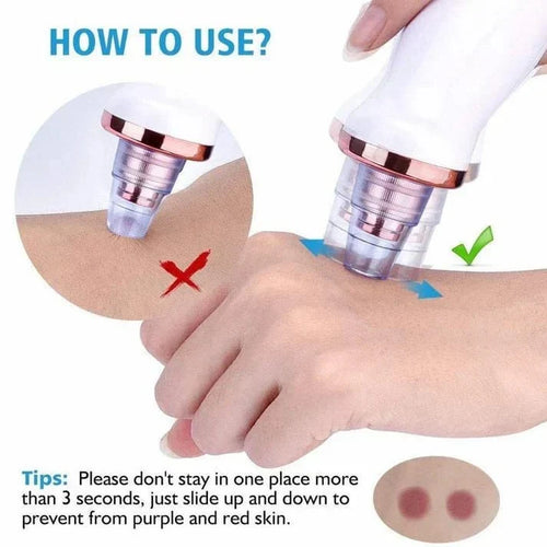 Correct sliding technique for vacuum pore cleaner